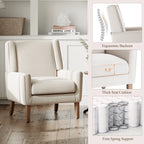 AFO Upholstered Modern Accent Chair with Wood Legs