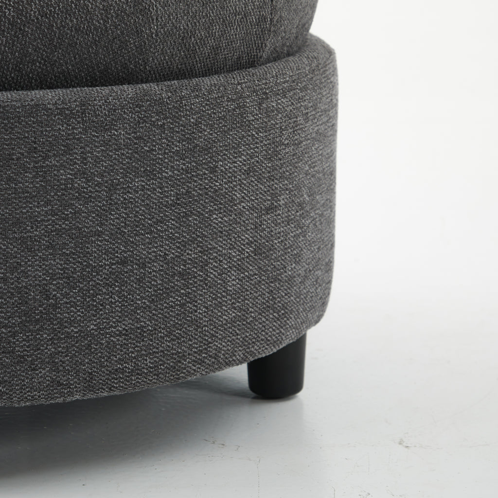 AFO 3-in-1 Round Fabric Storage Ottoman 25"x25"