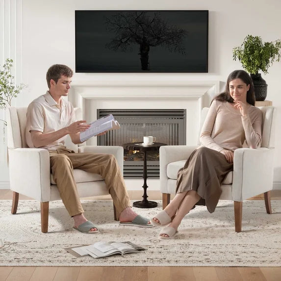 AFO Upholstered Modern Accent Chair with Wood Legs