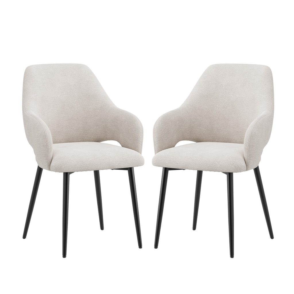 AFO Modern Chenille Dining Chair with Metal Legs & Ergonomic Back