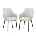 AFO Modern Chenille Dining Chair with Metal Legs & Ergonomic Back