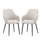 AFO Modern Chenille Dining Chair with Metal Legs & Ergonomic Back