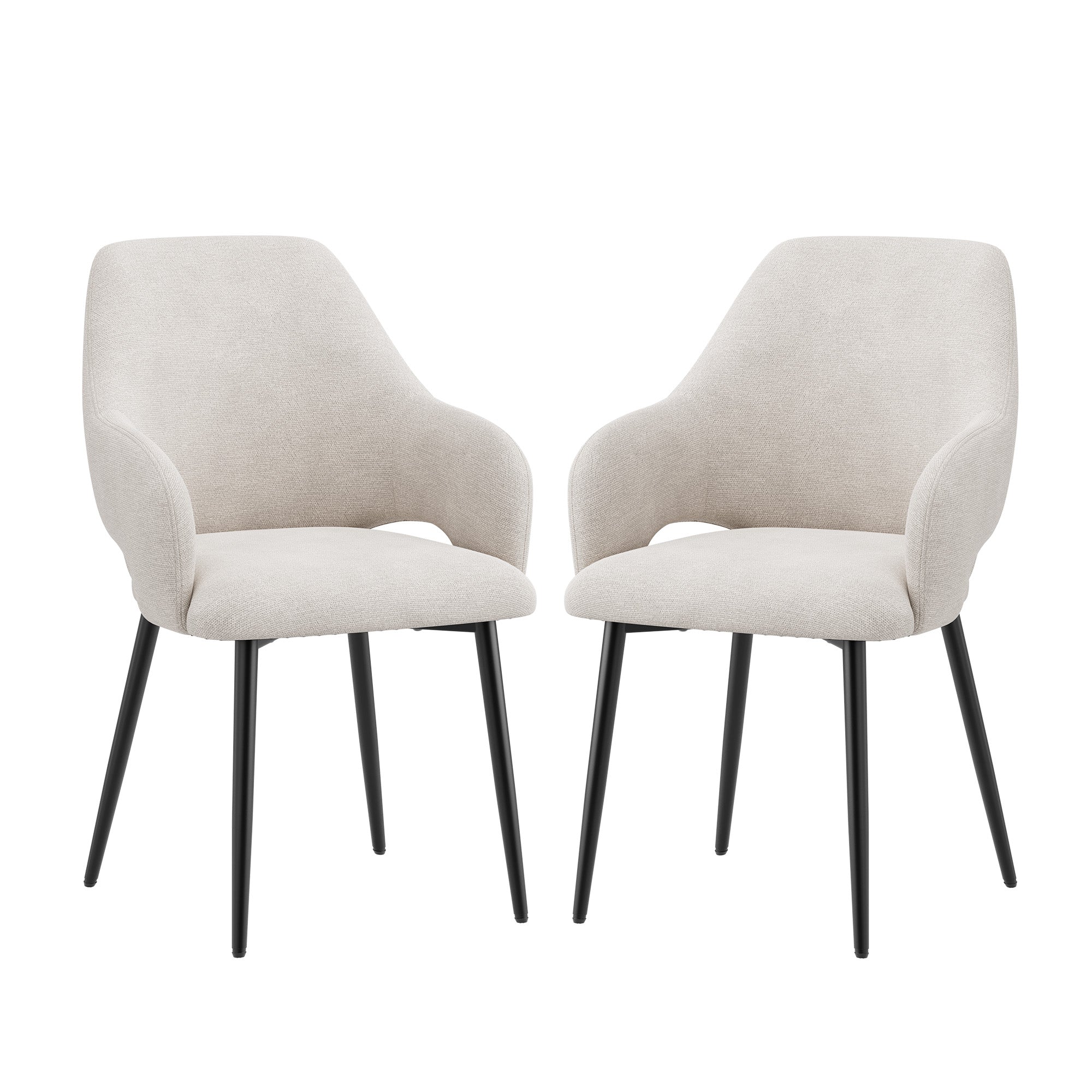 AFO Modern Chenille Dining Chair with Metal Legs & Ergonomic Back