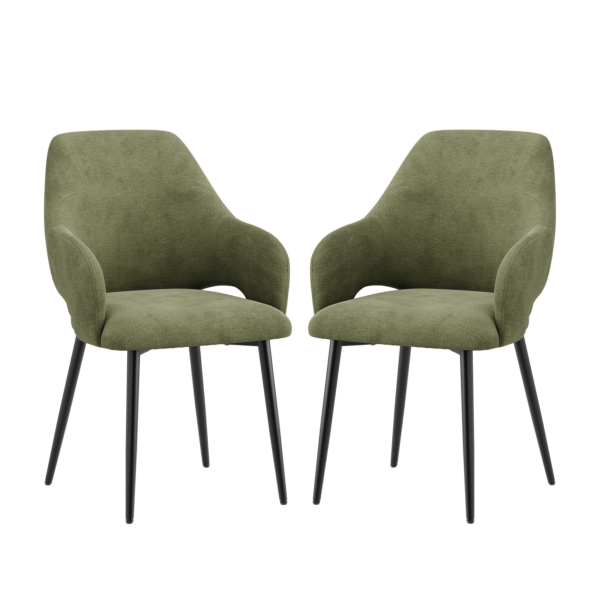 AFO Modern Chenille Dining Chair with Metal Legs & Ergonomic Back