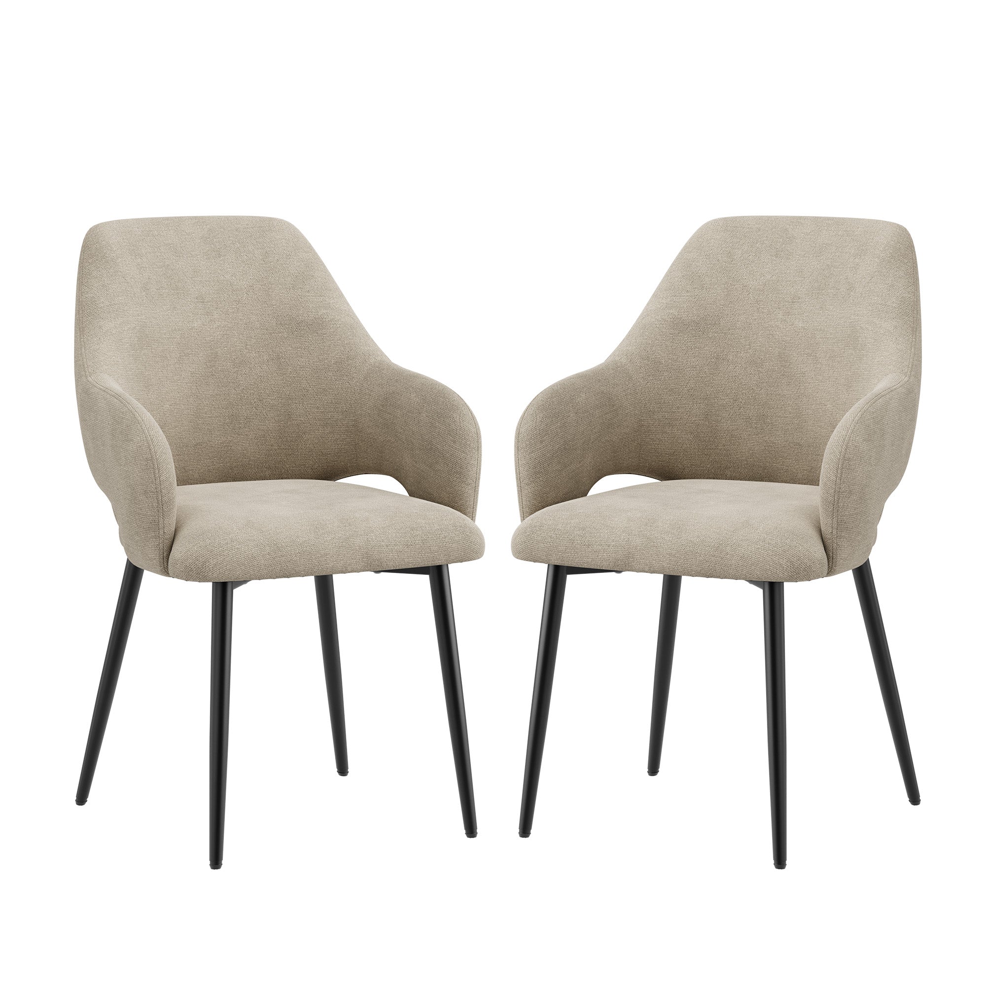 AFO Modern Chenille Dining Chair with Metal Legs & Ergonomic Back