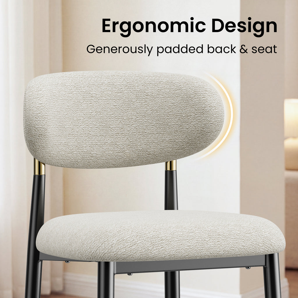AFO 26.7" Upholstered Counter Height Bar Stools, Kitchen Island Stools With Study Metal Frame, Suitable for 35"-40" Table, Modern Counter Chairs for Dining Room
