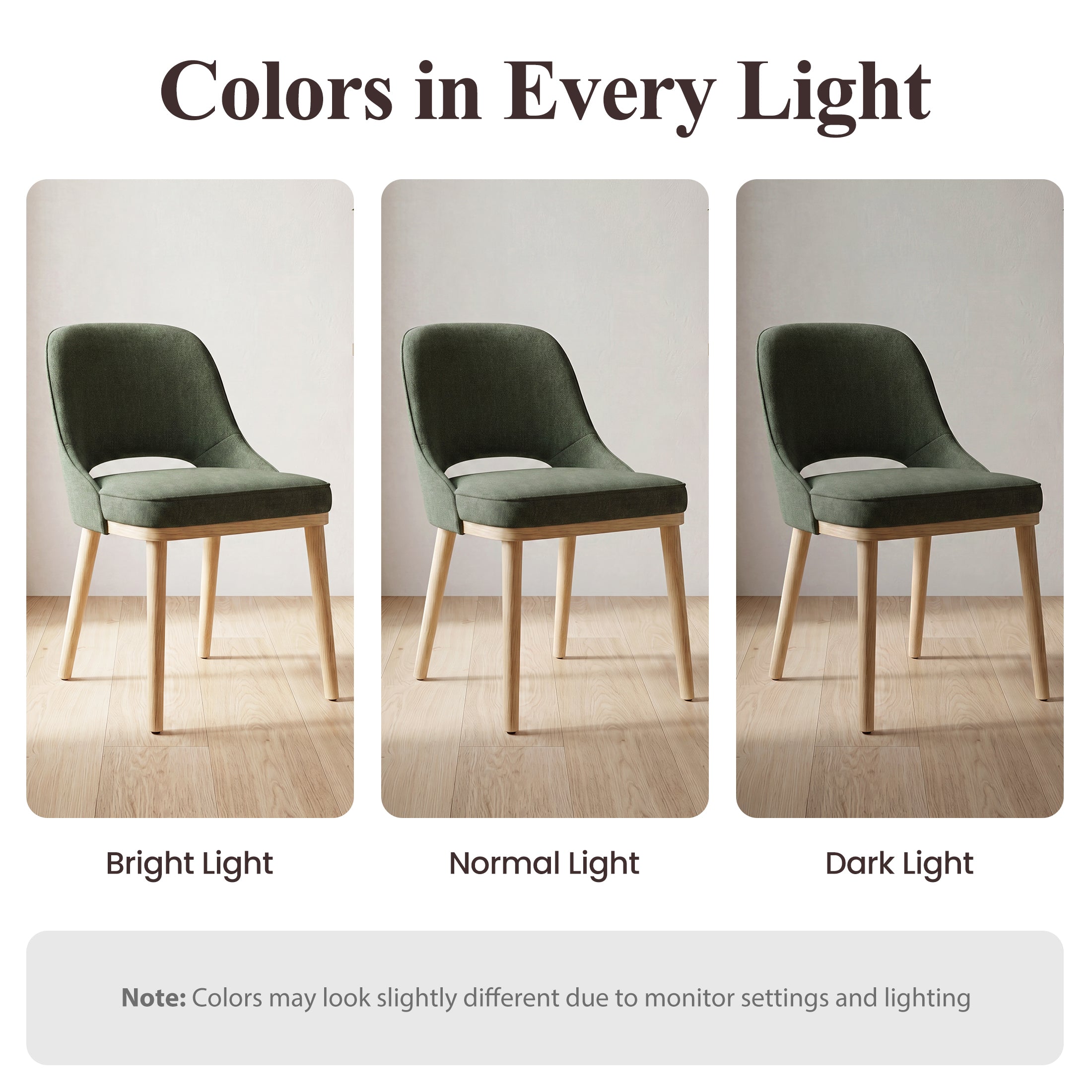 Upholstered Mid-Century Dining Chair, Modern Kitchen Side Chair for Dining Room and Restaurant