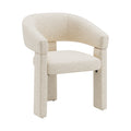 AFO Modern Chenille Dining Chair with Solid Wood Legs & Ergonomic Back