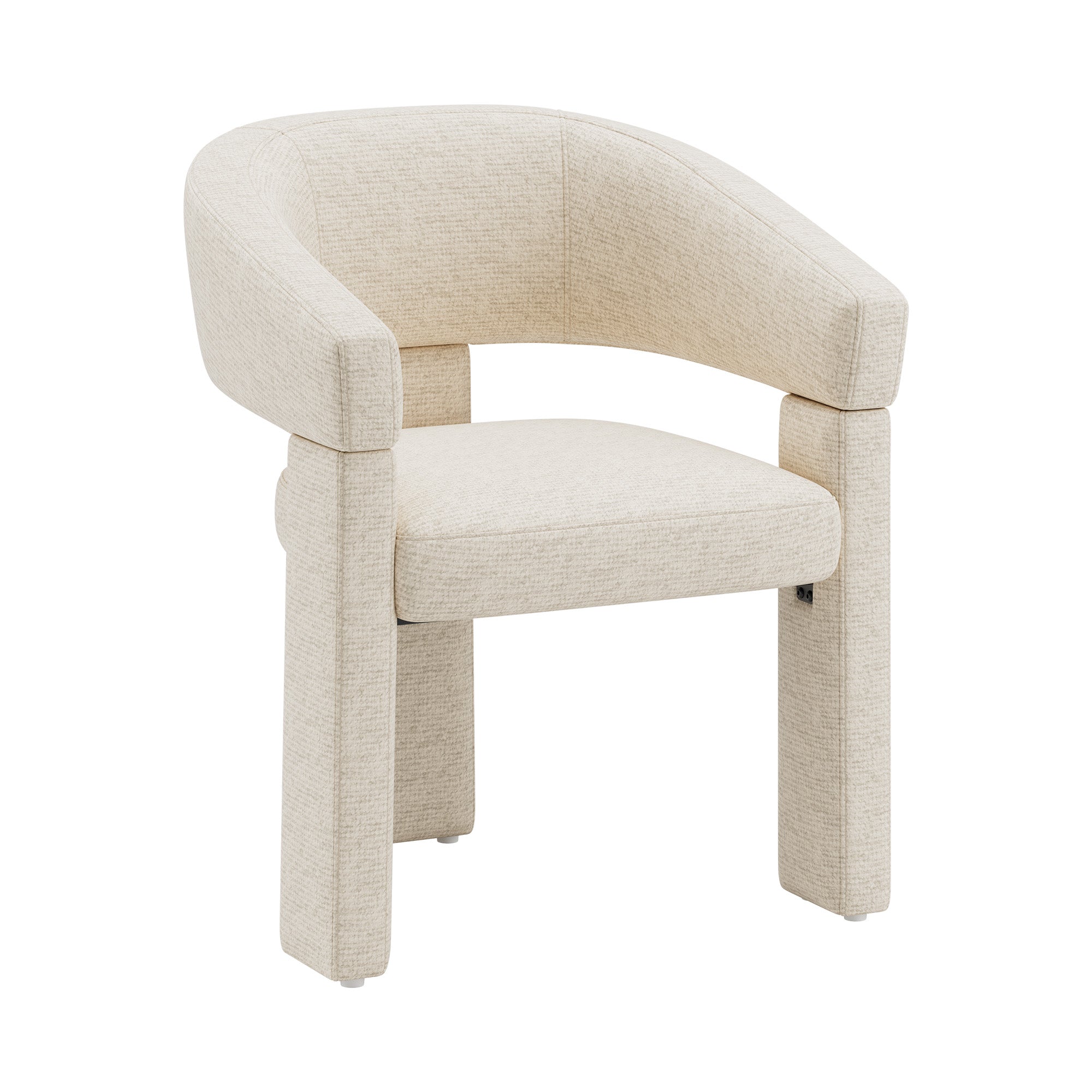 AFO Modern Chenille Dining Chair with Solid Wood Legs & Ergonomic Back