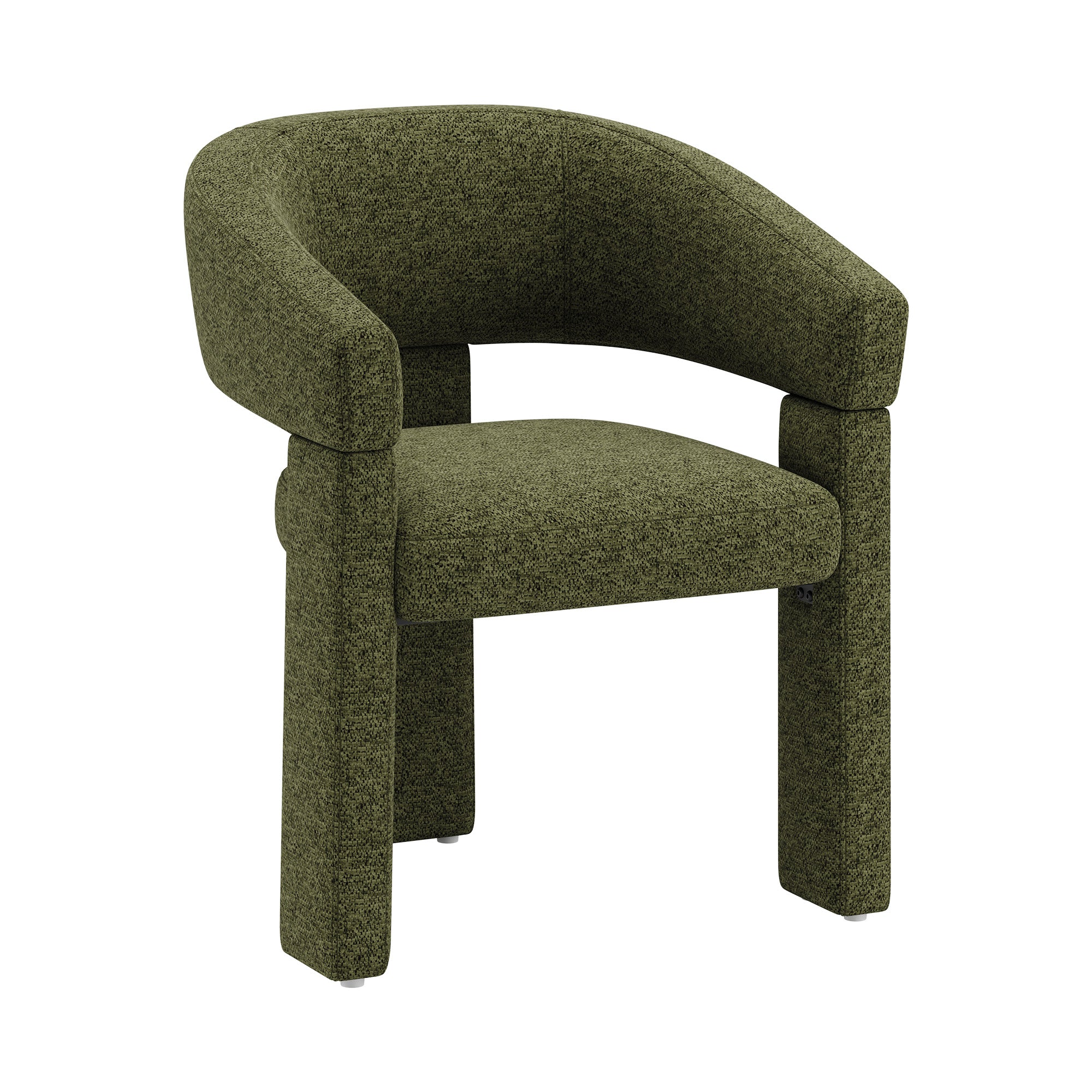 AFO Modern Chenille Dining Chair with Solid Wood Legs & Ergonomic Back