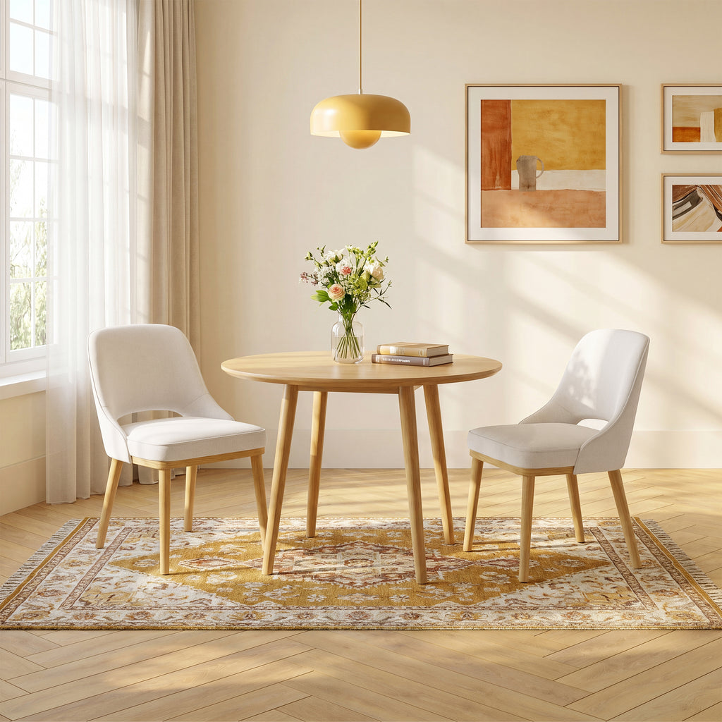 Upholstered Mid-Century Dining Chair, Modern Kitchen Side Chair for Dining Room and Restaurant