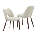 AFO Upholstered Fabric Dining Chairs, Ergonomic Curved Kitchen Side Chairs with Solid Wood Legs, For Dining Room, Living Room, Cafe & Kitchen