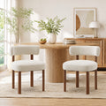 AFO Upholstered Dining Chairs with Solid Wood Legs, Mid-Century Modern Fabric Kitchen Chairs