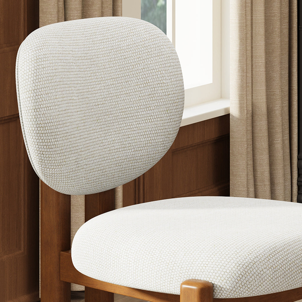 Dining Chairs with Wood Legs, Upholstered Side Chairs with Ergonomic Backrest for Dining Room and Kitchen