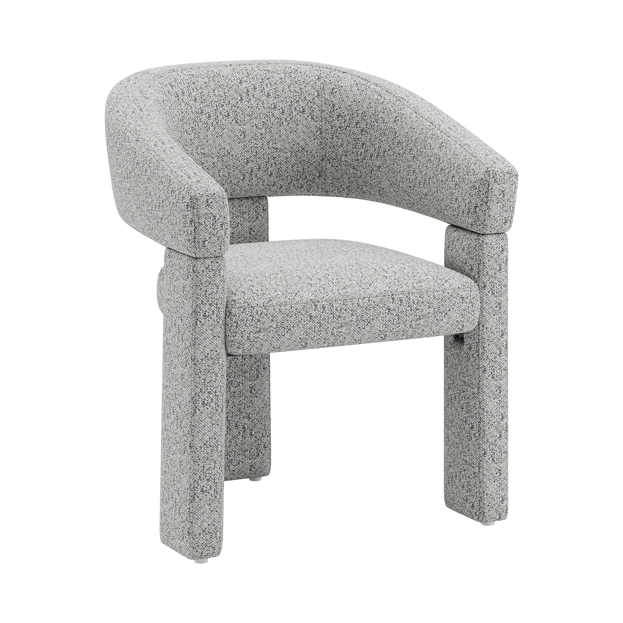 AFO Modern Chenille Dining Chair with Solid Wood Legs & Ergonomic Back