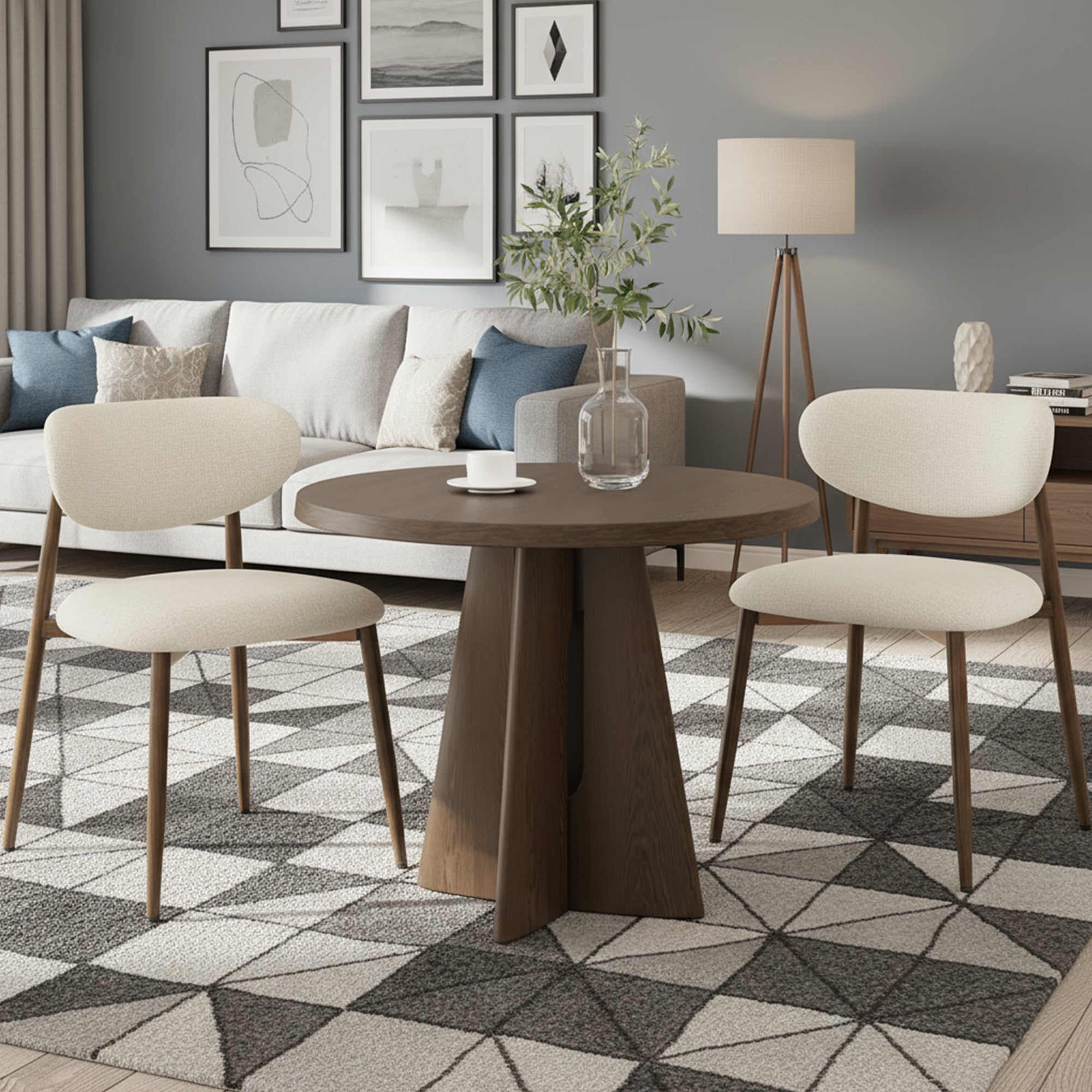 AFO Modern Farmhouse Dining Chairs, Fabric Upholstered Kitchen Chairs