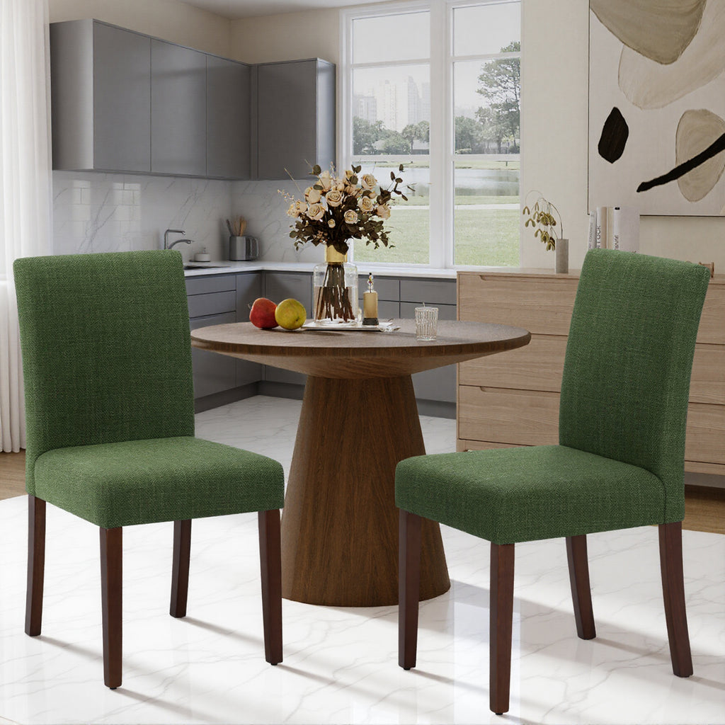 Upholstered Parsons Dining Chairs with Wood Legs and High Back for Kitchen, Dining Room, or Restaurant
