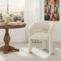 AFO Modern Chenille Dining Chair with Solid Wood Legs & Ergonomic Back