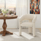 AFO Modern Chenille Dining Chair with Solid Wood Legs & Ergonomic Back
