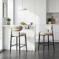 AFO 26.7" Upholstered Counter Height Bar Stools, Kitchen Island Stools With Study Metal Frame, Suitable for 35"-40" Table, Modern Counter Chairs for Dining Room