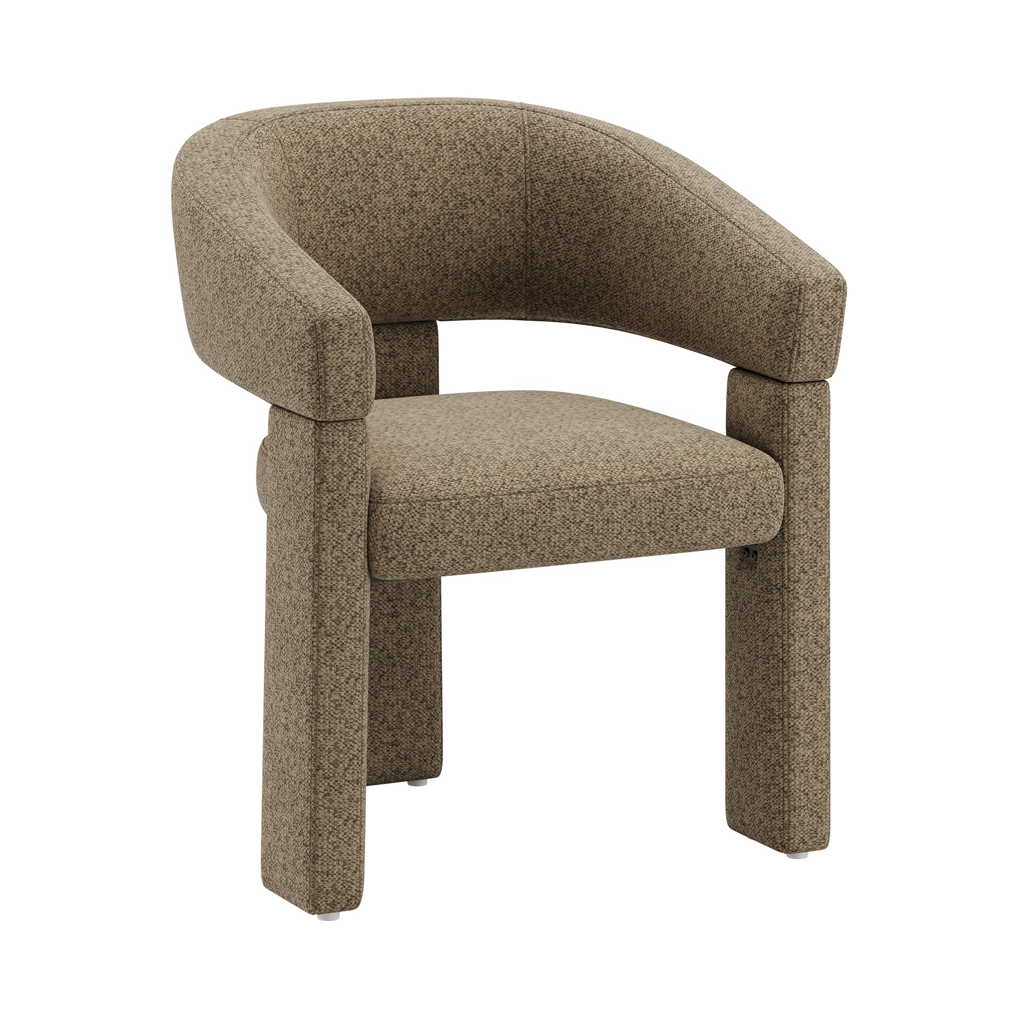 AFO Modern Chenille Dining Chair with Solid Wood Legs & Ergonomic Back