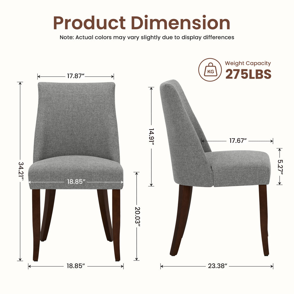 Upholstered Dining Chair Wood Mid Century Side Chair for Kitchen Desk, Dining Room