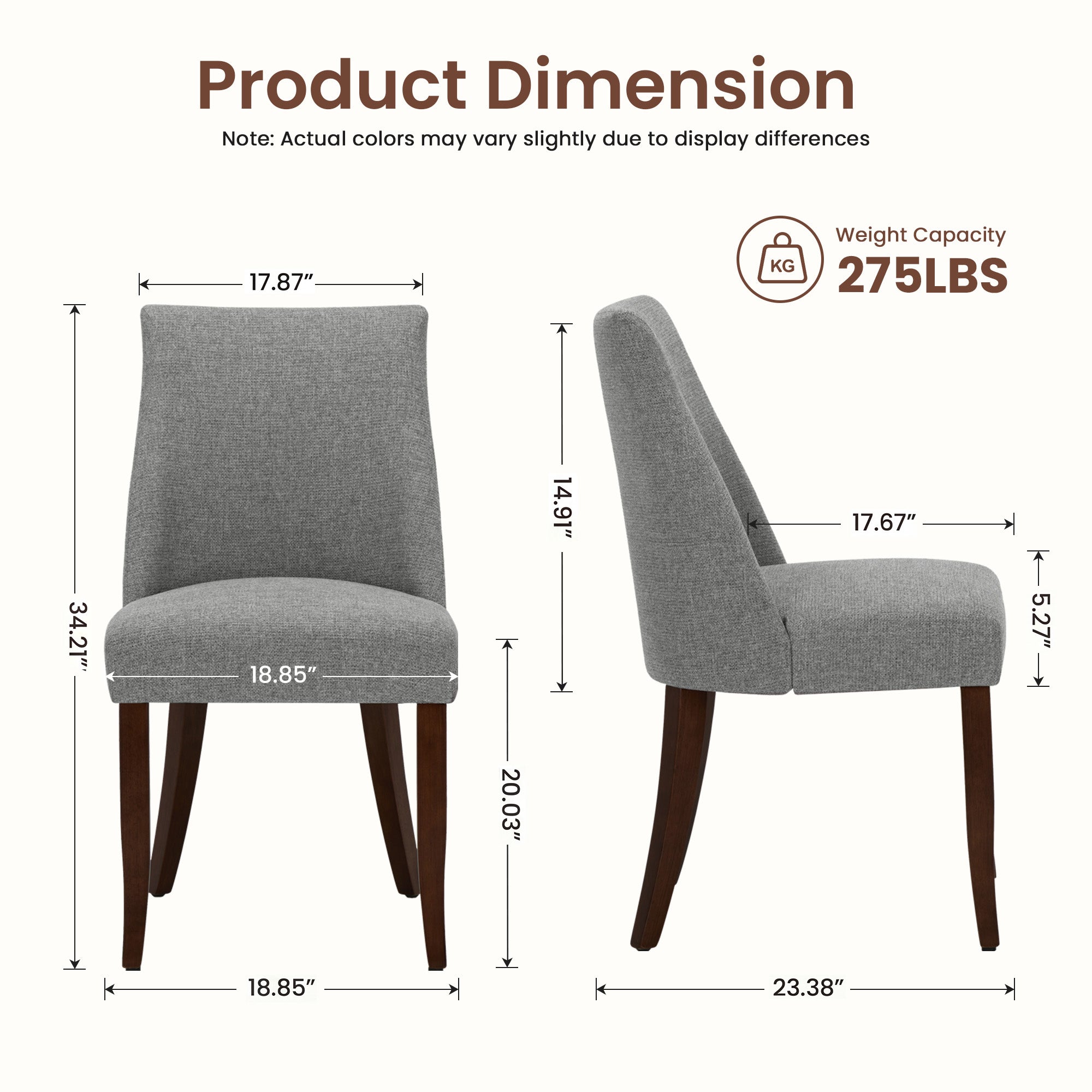 Upholstered Dining Chair Wood Mid Century Side Chair for Kitchen Desk, Dining Room