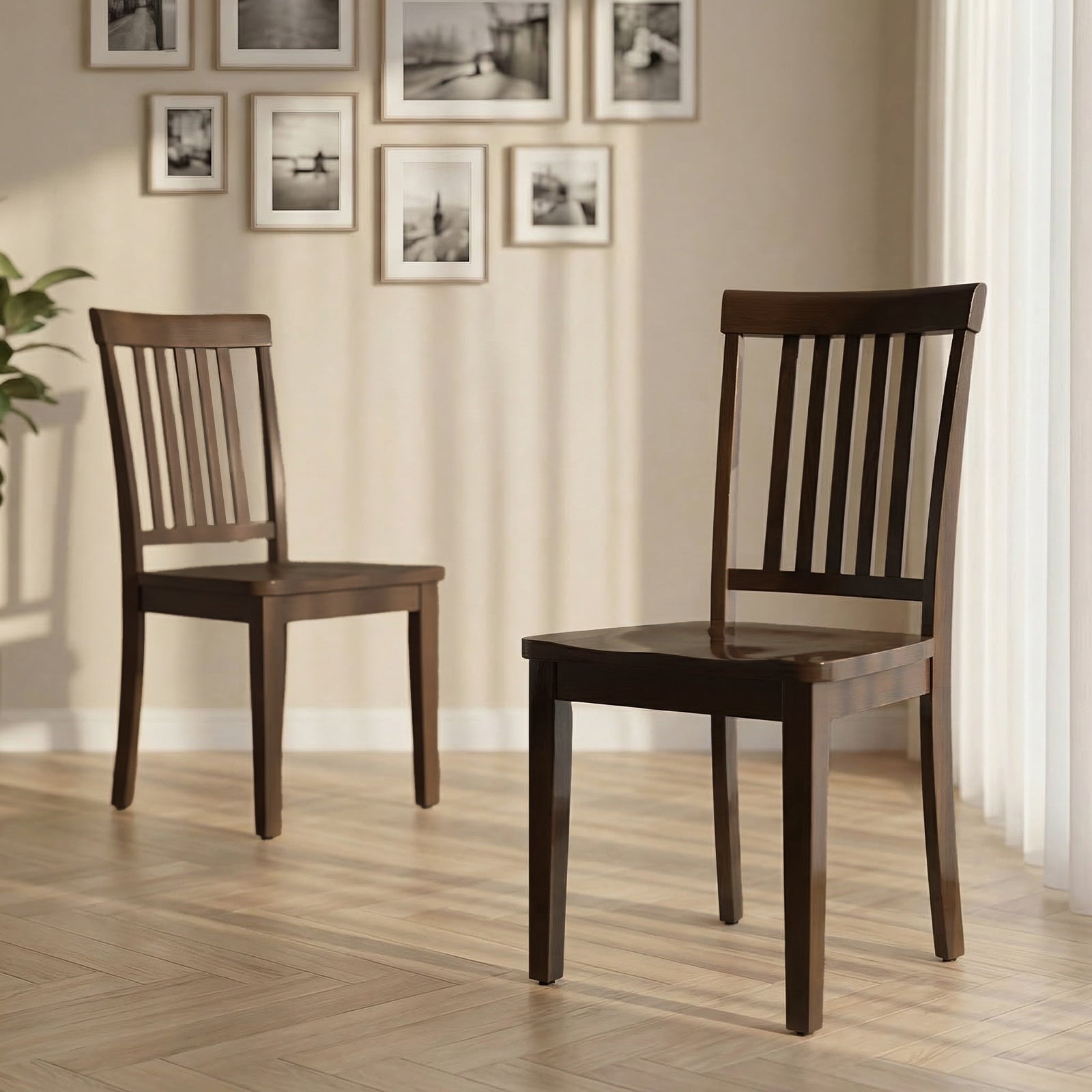 Wooden Windsor Dining Chairs Set of 2,for Kitchen,Dining Room