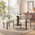 AFO Modern Upholstered Dining Chair, Faux Leather Seat with Solid Wood Legs and Ergonomic Back