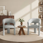 AFO Modern Chenille Dining Chair with Solid Wood Legs & Ergonomic Back