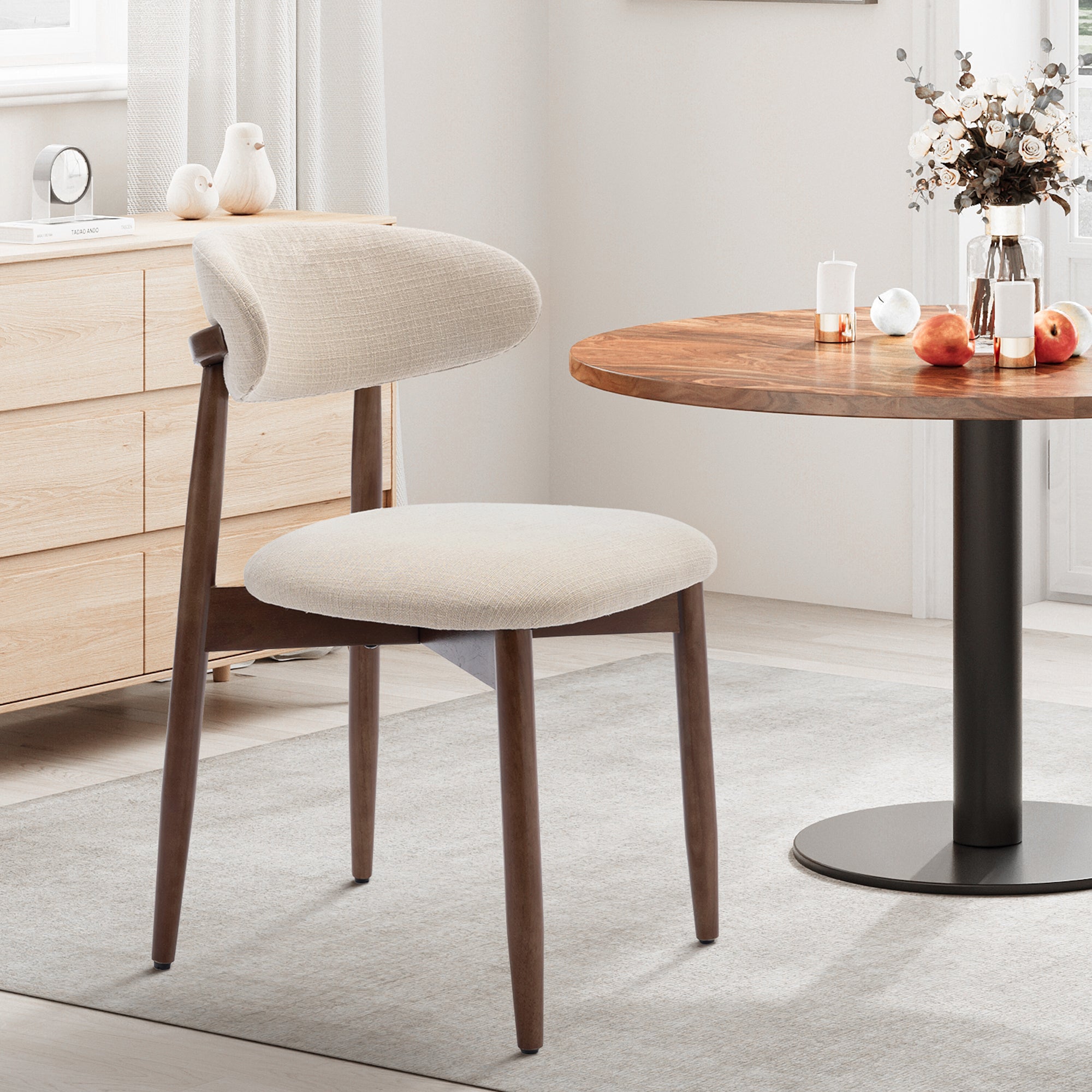 AFO Upholstered Dining Chairs – Fabric Seat, Solid Wood Frame