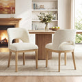 AFO Dining Chairs, Mid-Century Modern Upholstered Kitchen Chairs with Cutout Back &amp; Solid Wood Legs