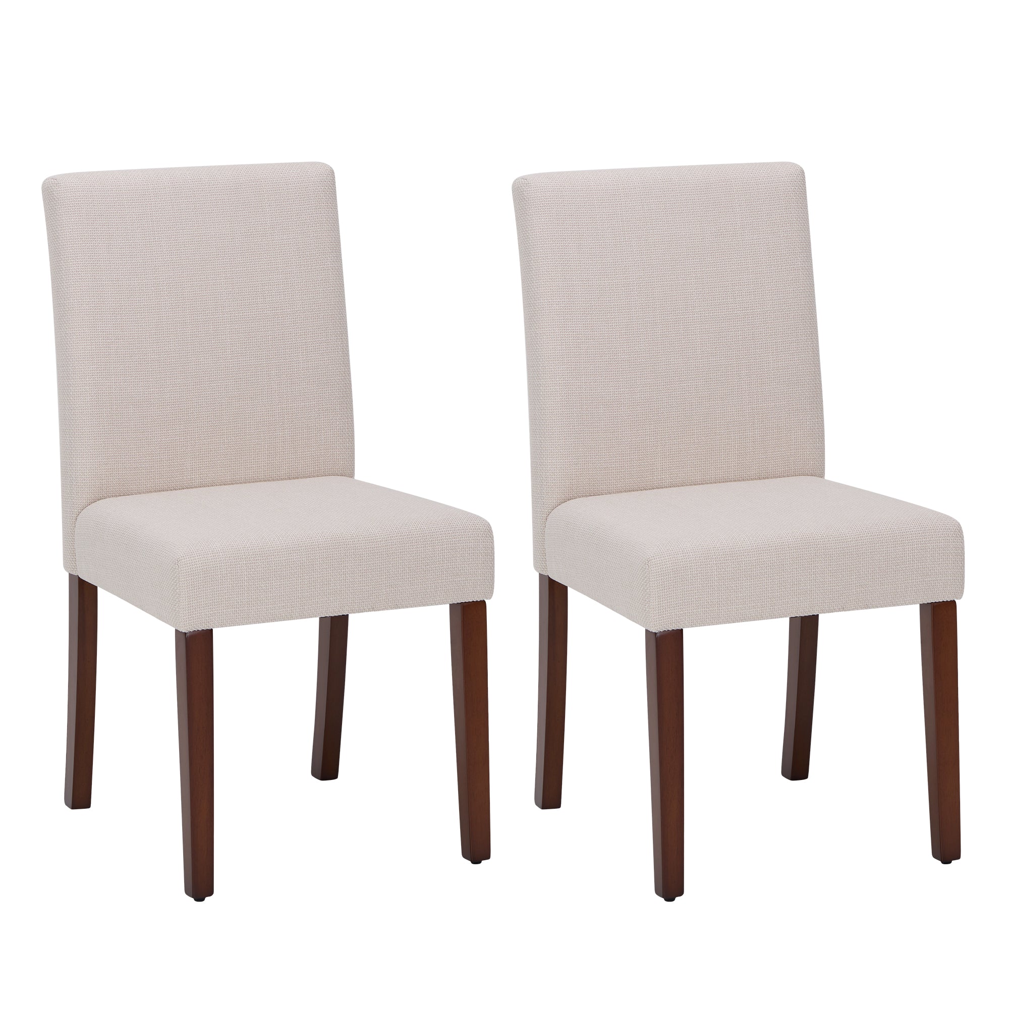 Upholstered Parsons Dining Chairs with Wood Legs and High Back for Kitchen, Dining Room, or Restaurant