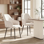 AFO Modern Chenille Dining Chair with Metal Legs & Ergonomic Back