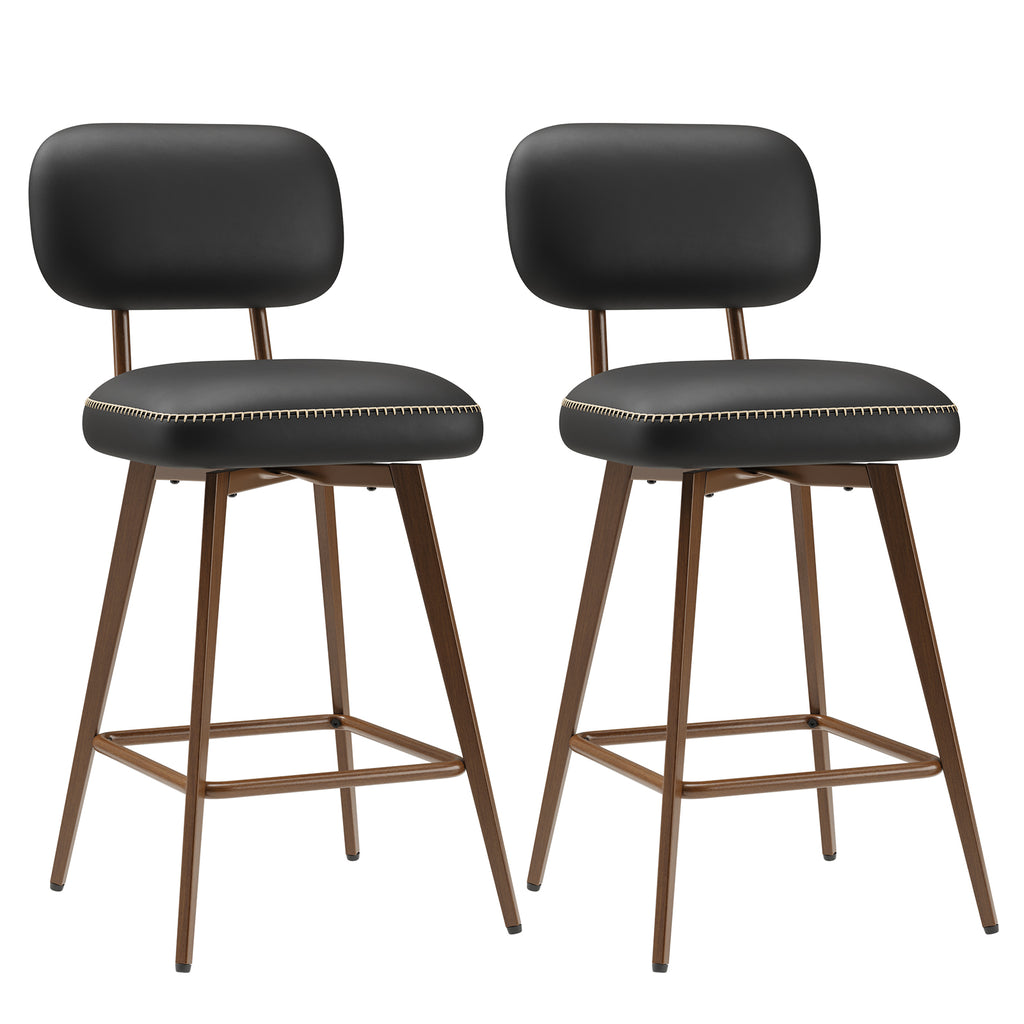 Swivel Faux Leather Counter Height Bar Stools for Kitchen Island, Café