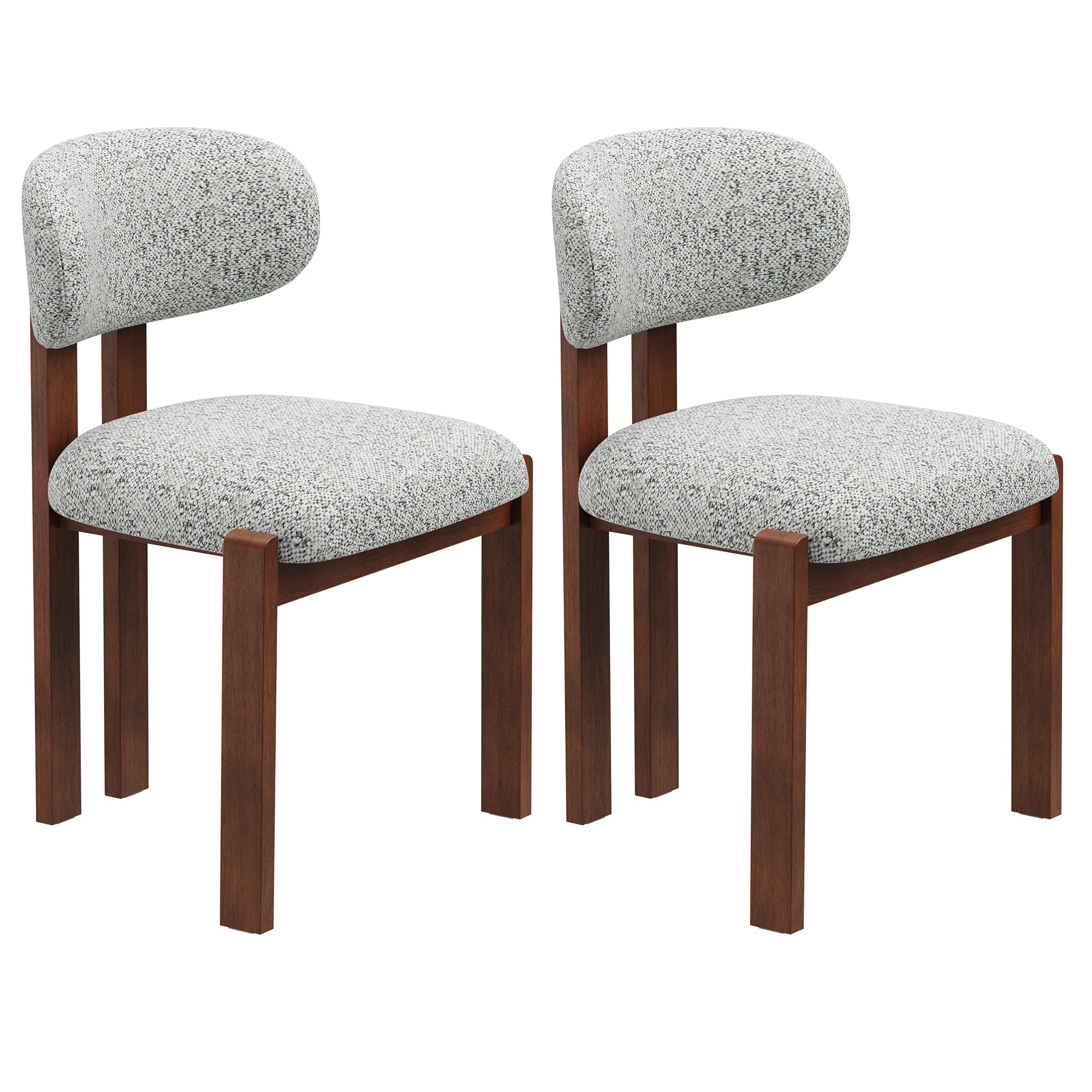 AFO Upholstered Dining Chairs with Wooden Legs