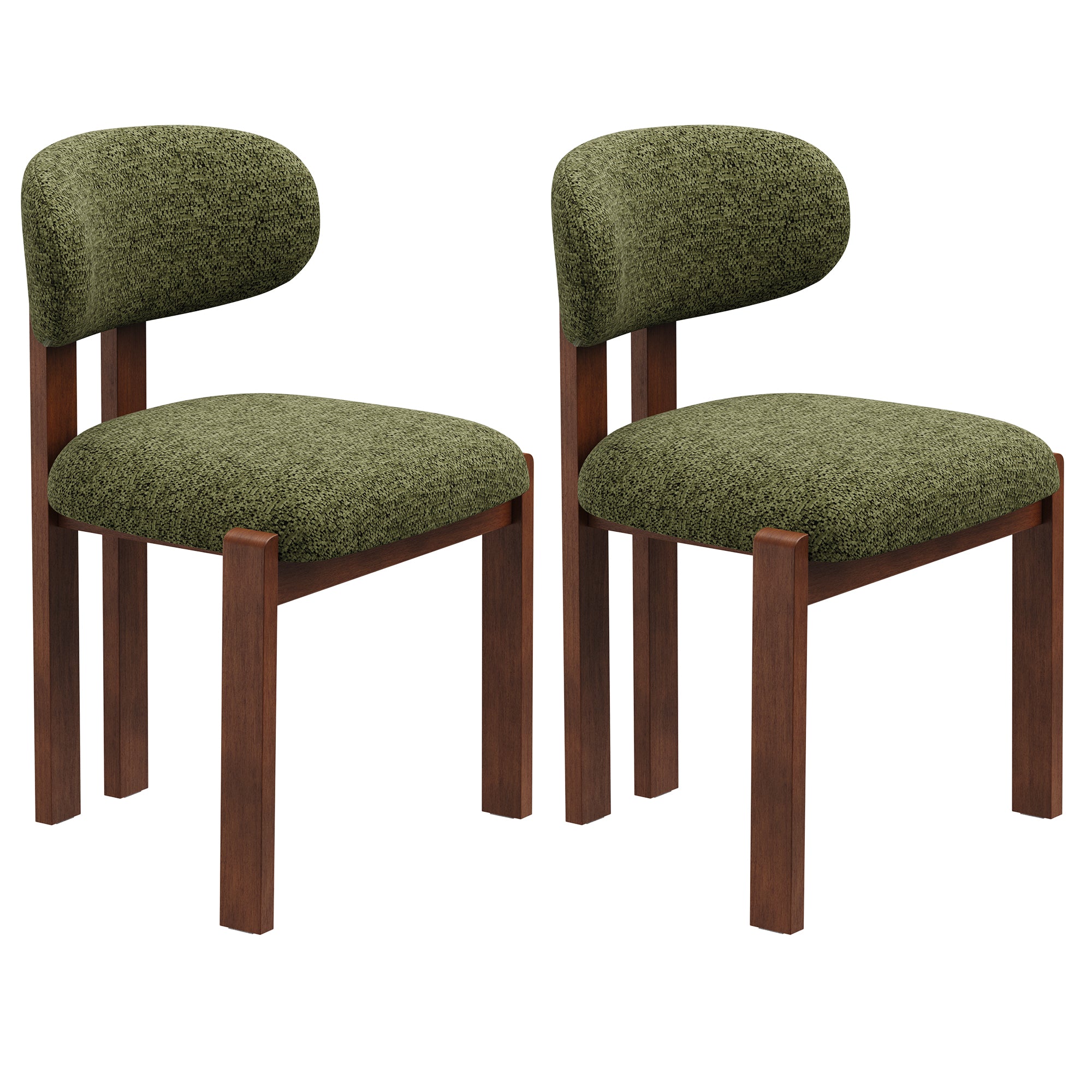 AFO Upholstered Dining Chairs with Wooden Legs