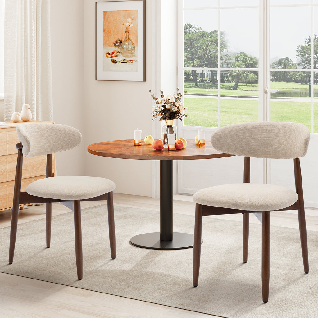 AFO Upholstered Dining Chairs – Fabric Seat, Solid Wood Frame