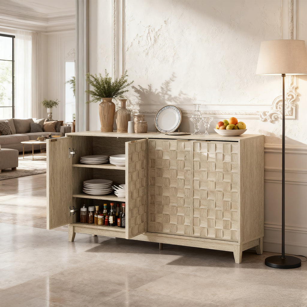 AFO 60'' Wide Sideboard Buffet with Adjustable Shelves