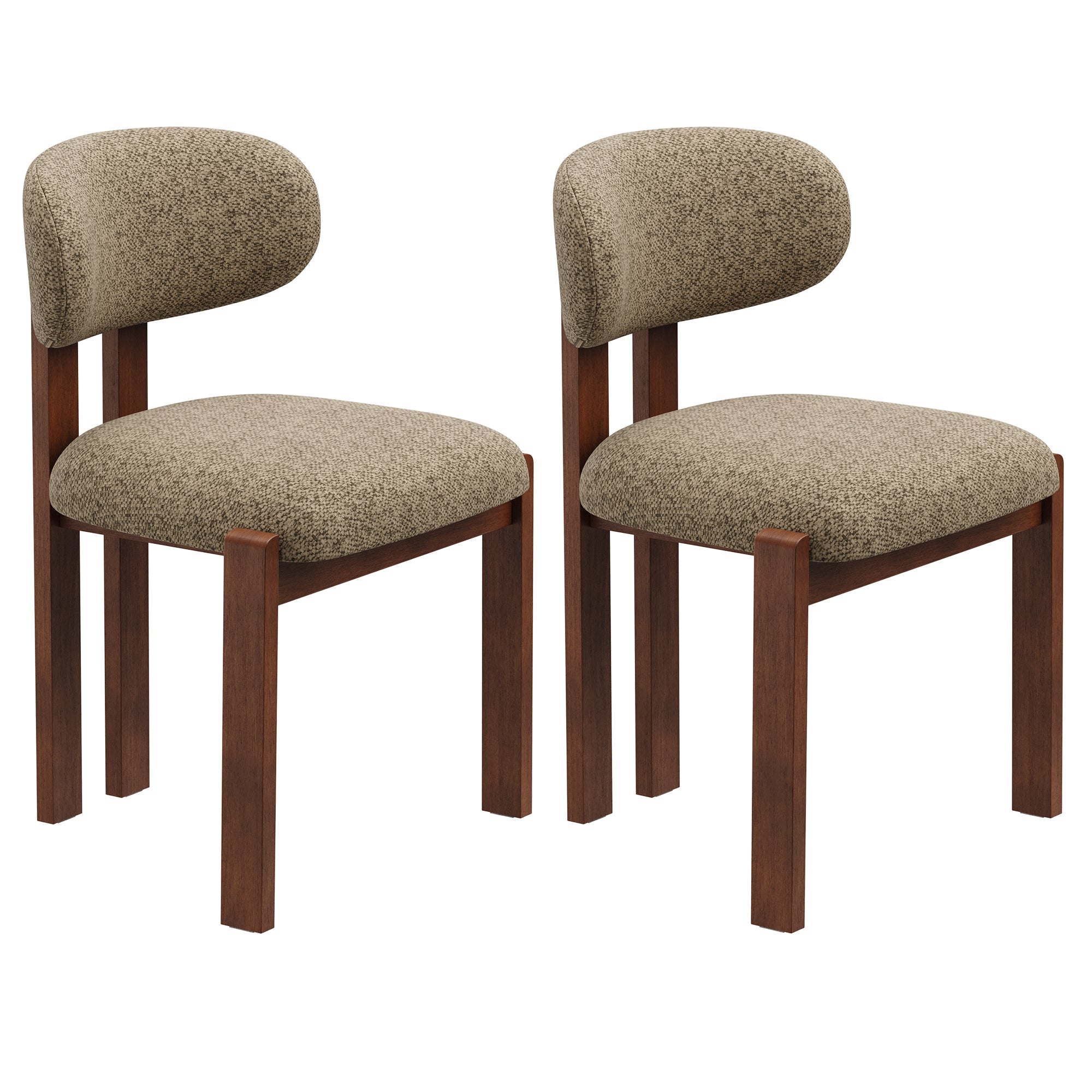 AFO Upholstered Dining Chairs with Wooden Legs