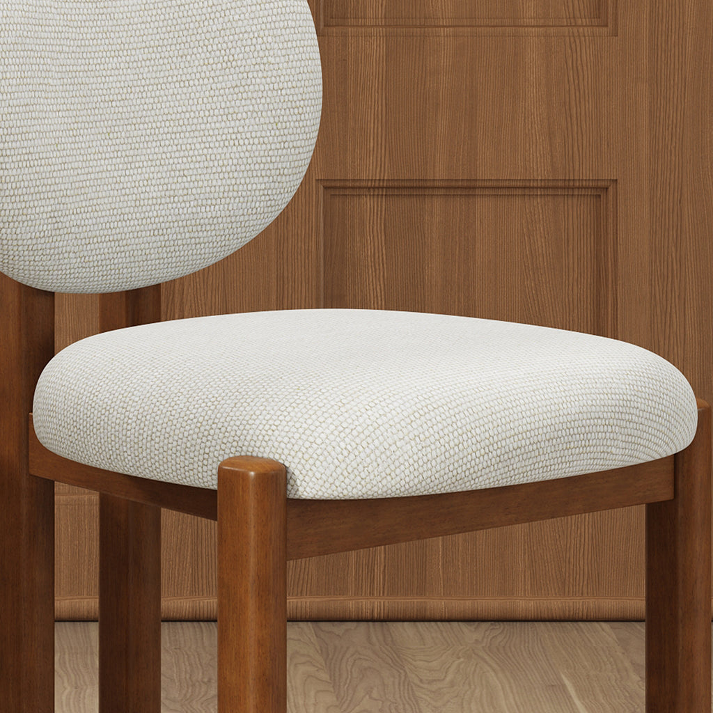 Dining Chairs with Wood Legs, Upholstered Side Chairs with Ergonomic Backrest for Dining Room and Kitchen