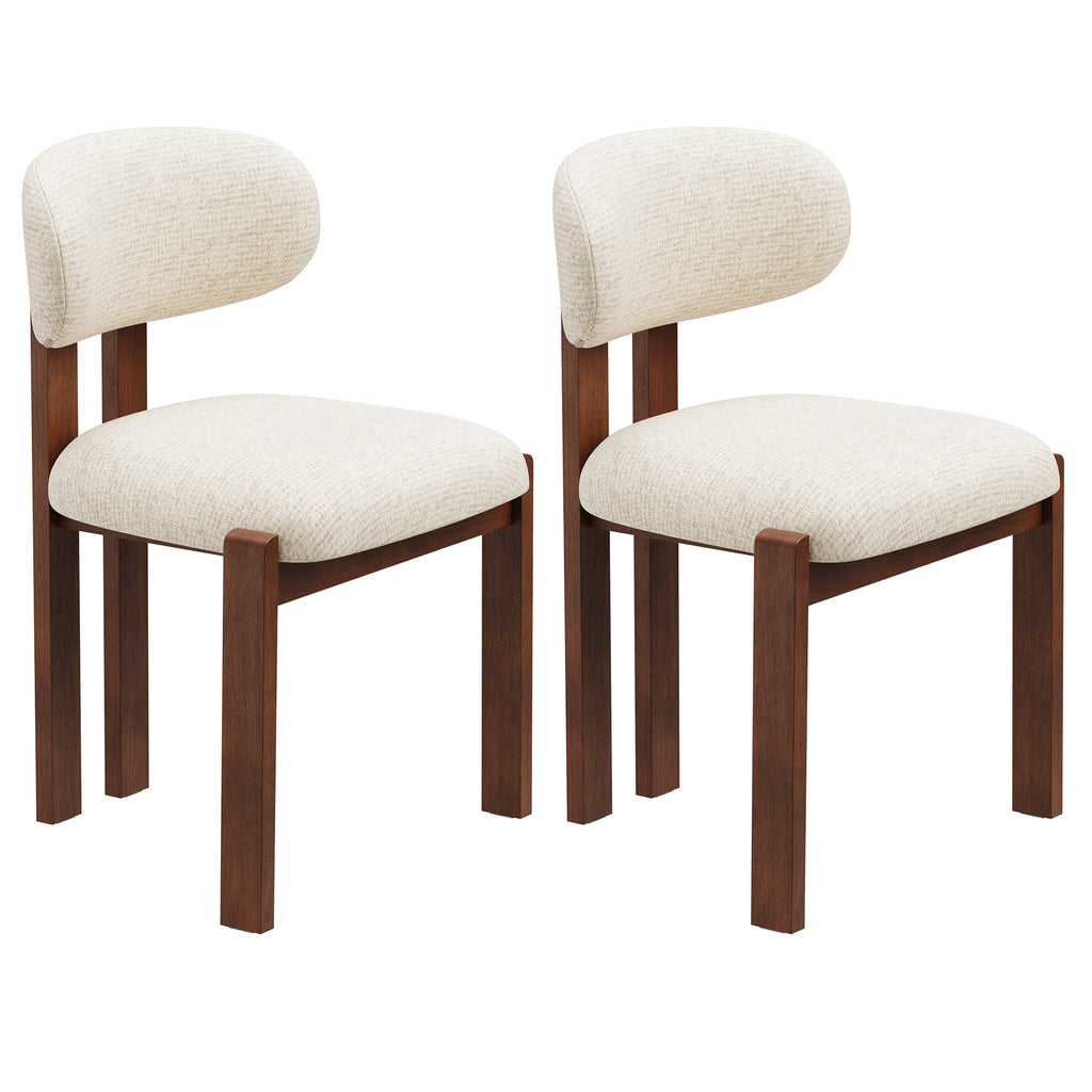AFO Upholstered Dining Chairs with Wooden Legs