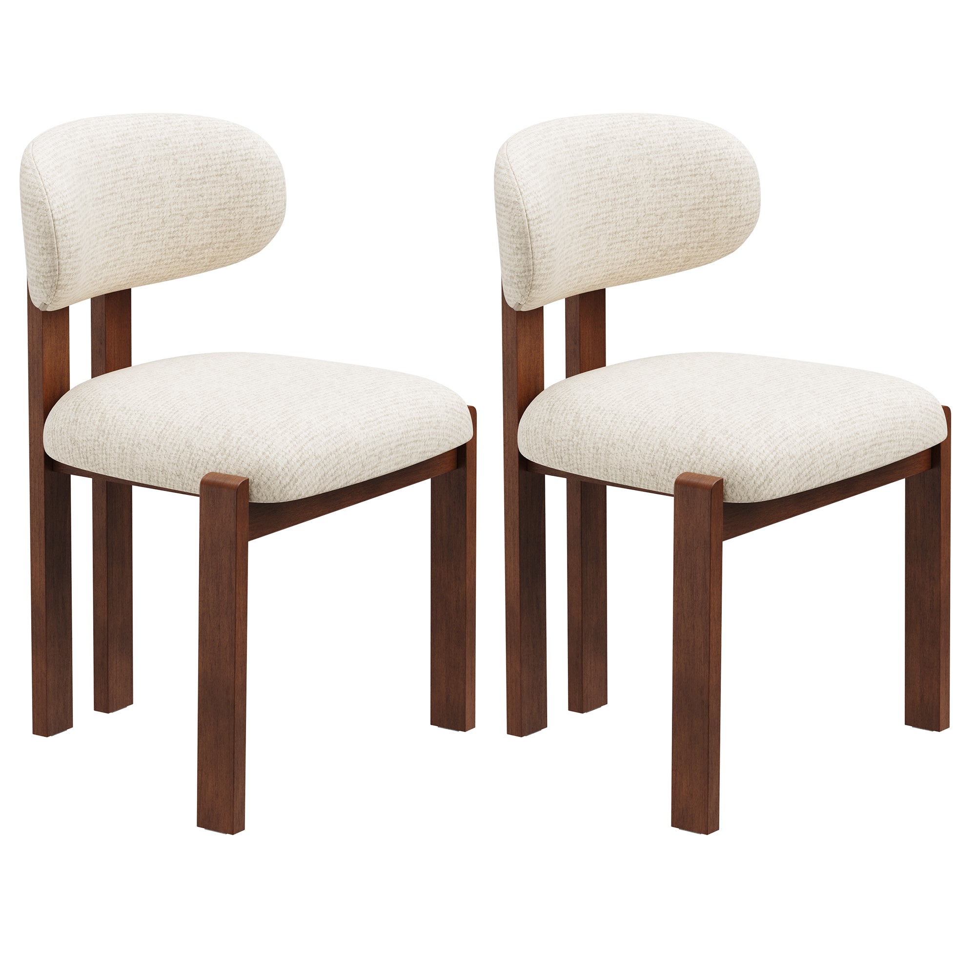 AFO Upholstered Dining Chairs with Wooden Legs