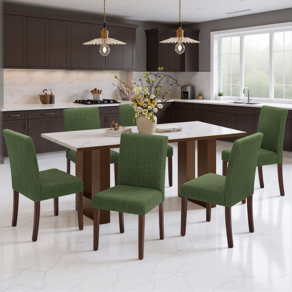 Upholstered Parsons Dining Chairs with Wood Legs and High Back for Kitchen, Dining Room, or Restaurant