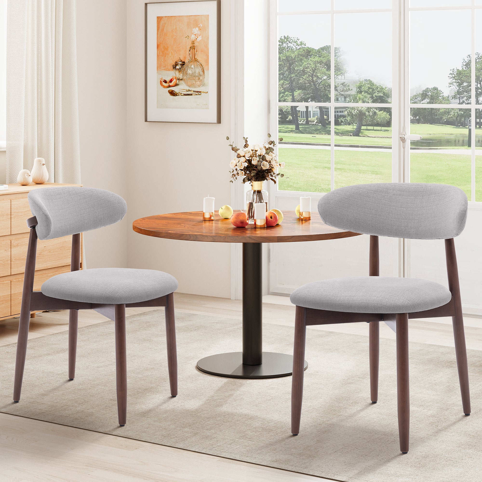 AFO Upholstered Dining Chairs – Fabric Seat, Solid Wood Frame