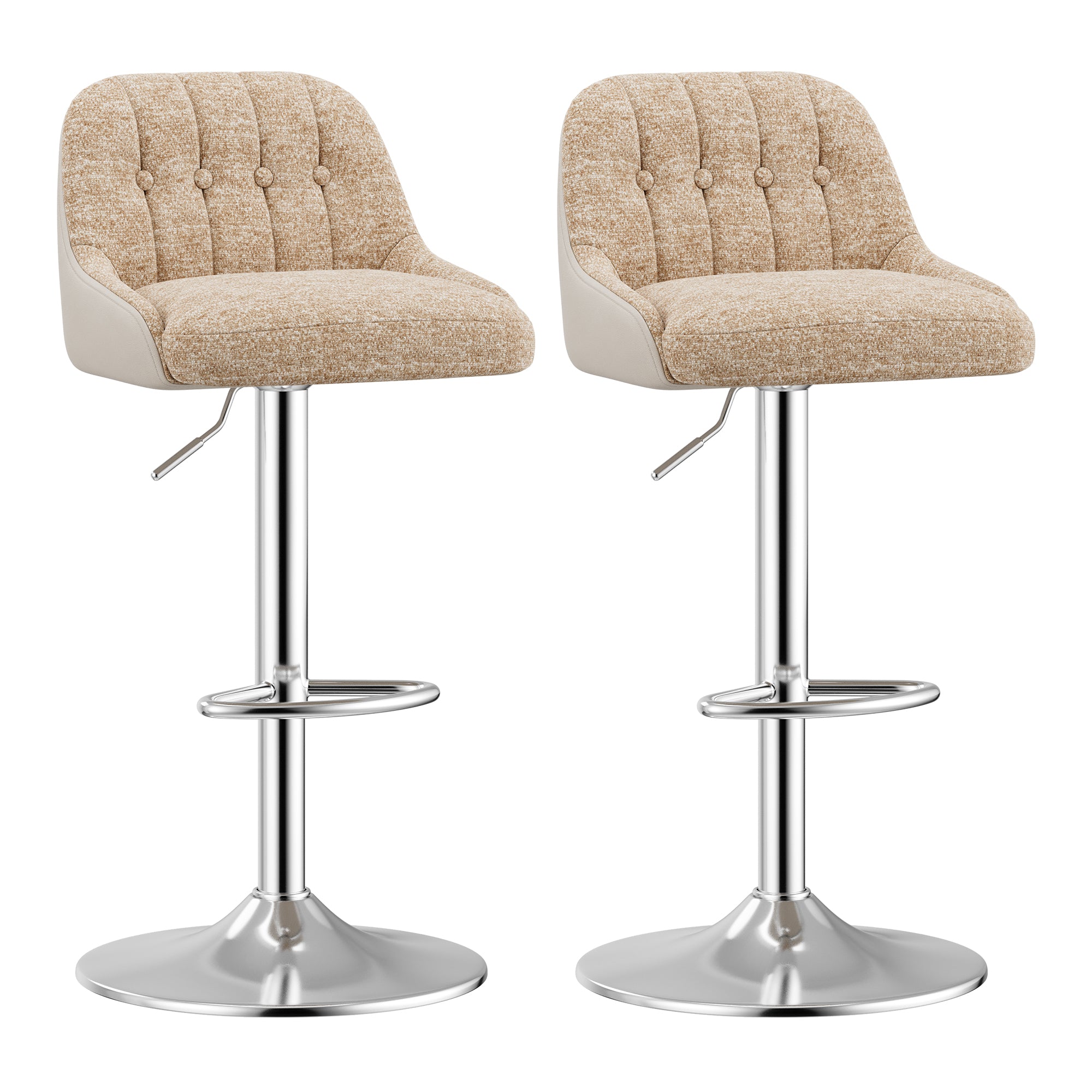 AFO Modern Swivel Adjustable Height Faux Leather Counter & Bar Stools