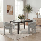 AFO Modern Chenille Dining Chair with Solid Wood Legs & Ergonomic Back