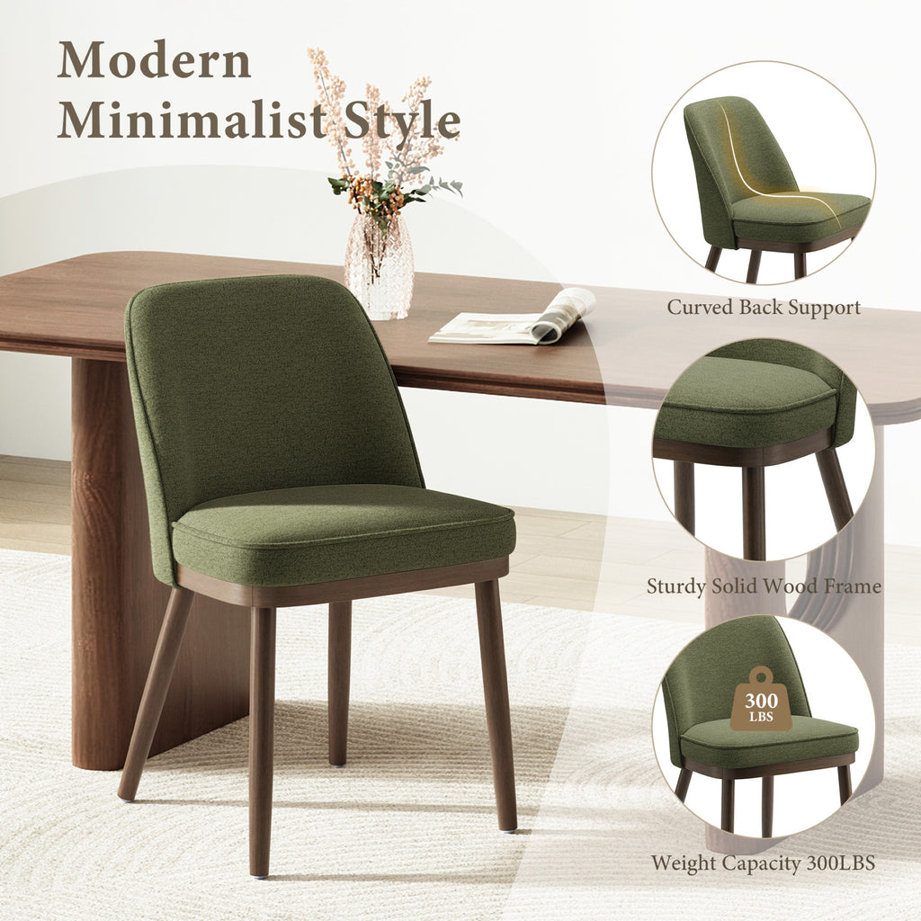 AFO Modern Dining Chairs, Upholstered Fabric Dining Room Chairs with High-Rebound Seat & Curved Backrest