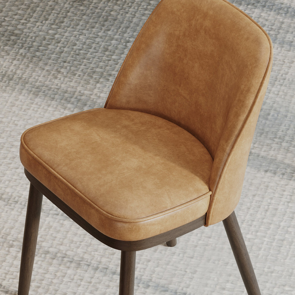 AFO Modern Dining Chairs, Upholstered Fabric Dining Room Chairs with High-Rebound Seat & Curved Backrest