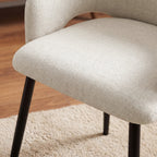 AFO Modern Chenille Dining Chair with Metal Legs & Ergonomic Back